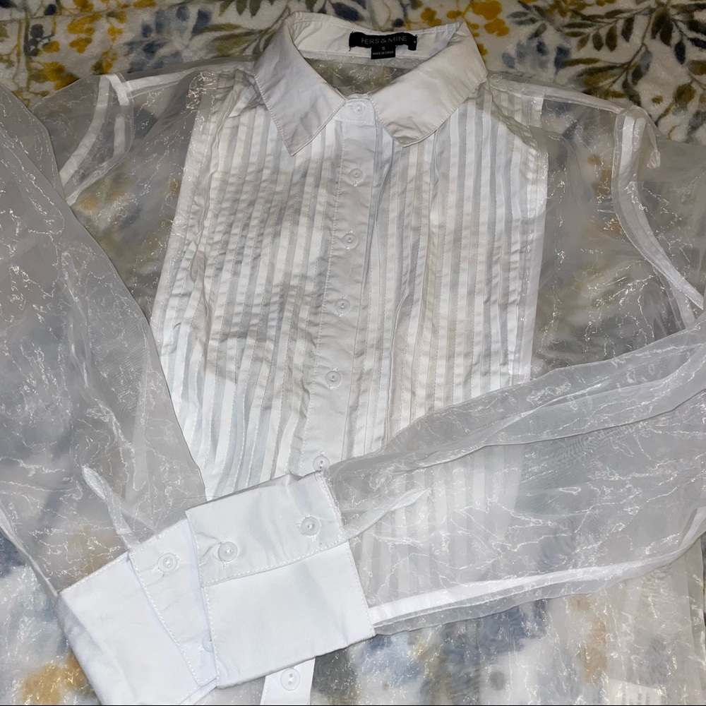 Sheer Tuxedo Blouse